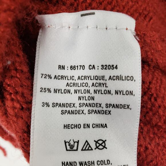 Anthropologie Mazie Fringe Pullover Sweater XS Long Sleeve Cropped Boho Rust Red - Picture 12 of 12